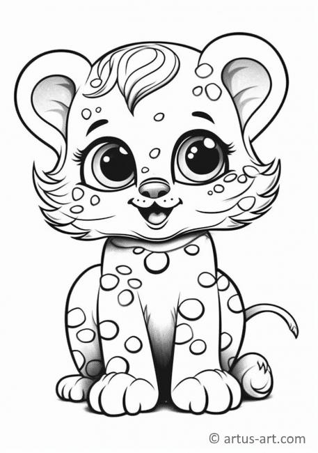 Cute Leopard Coloring Page For Kids